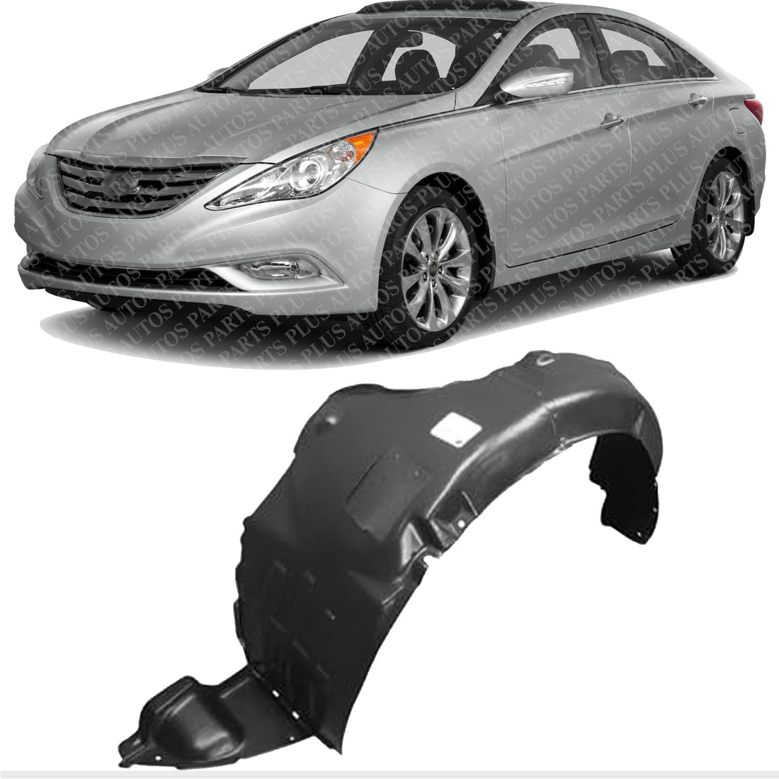 Front Fender Liner Left Driver Side Direct Replacement Compatible With 2011-2013 Hyundai Sonata HY1248124 868113Q000