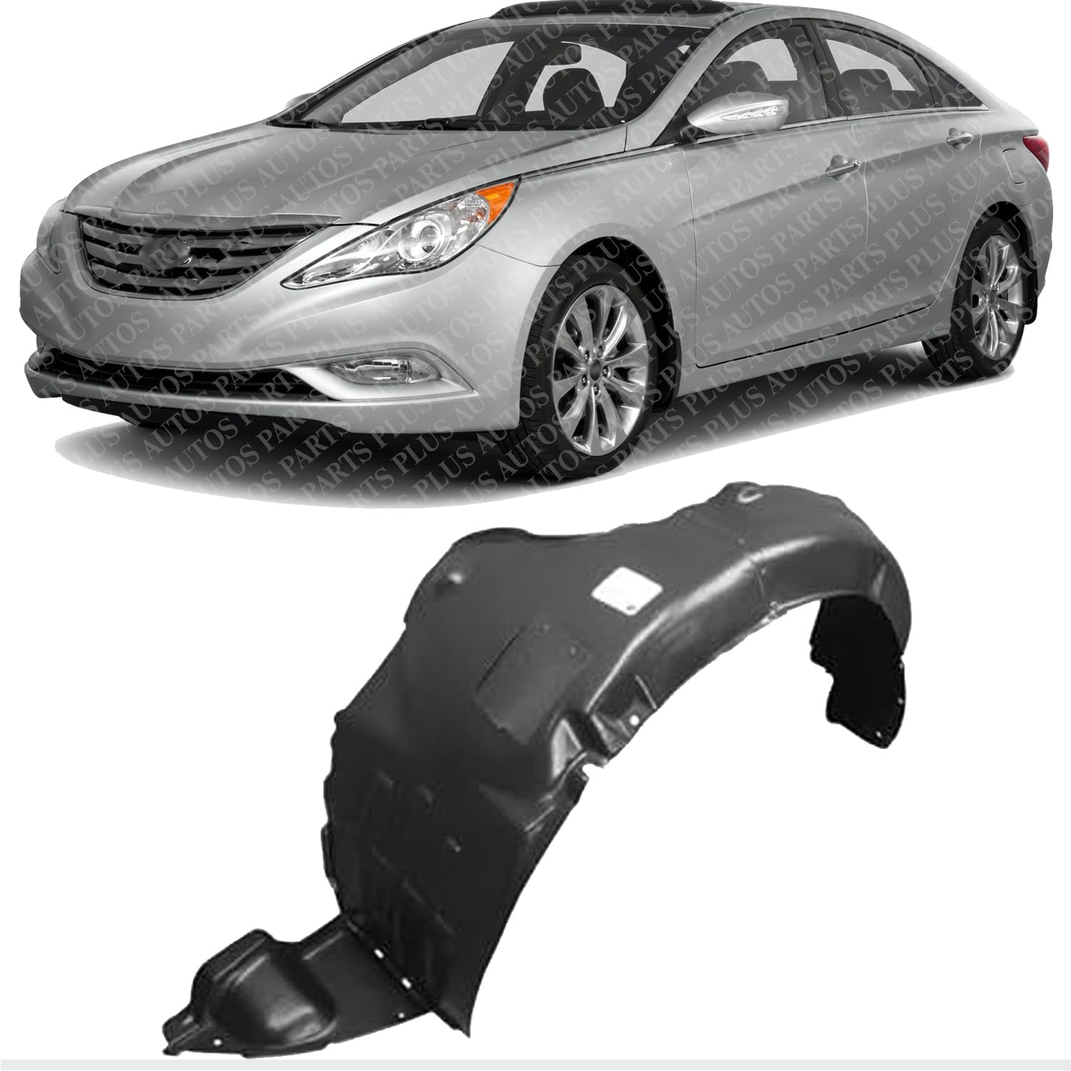 Front Fender Liner Left Driver Side Direct Replacement Compatible With 2011-2013 Hyundai Sonata HY1248124 868113Q000