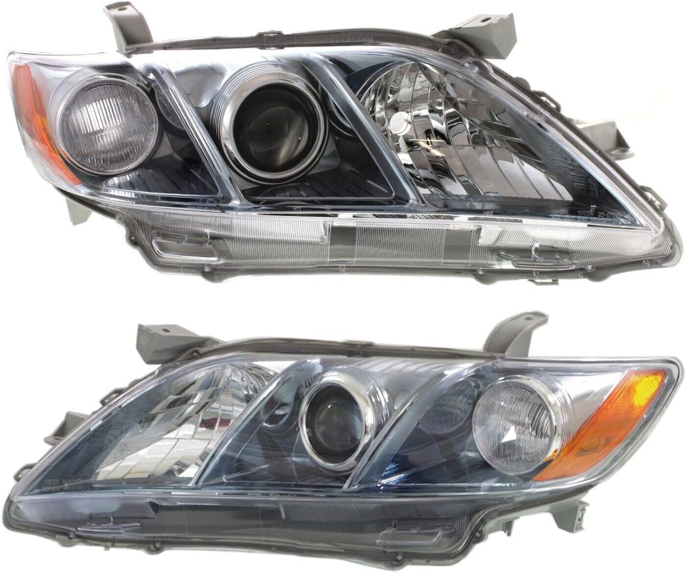 Set Of 2 Front Headlight Lens And Housing Right Passenger & Left Driver Side Direct Replacement Compatible With 2007-2009 Toyota Camry TO2502174 TO2503174 8117033662 8113033662