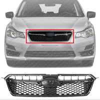 Front Grille Textured Black Shell And Insert Direct Replacement Compatible With 2015-2016 Subaru Impreza SU1200163 91122FJ040