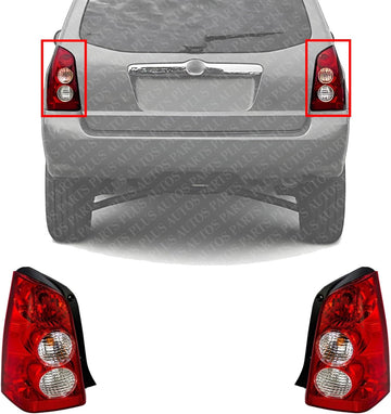 Set Of 2 Tail Light Lens And Housing Right Passenger & Left Driver Side Direct Replacement Compatible With 2005-2006 Mazda Tribute MA2819107 MA2818107 EF9151170C EF9151180C