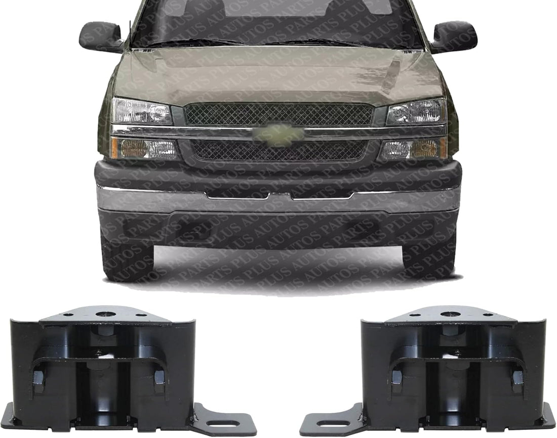 Set of 2 Front Bumper Bracket Left Driver & Right Passenger Side Direct Replacement Compatible With 2003-2006 Chevrolet Silverado GM1066147 GM1067147 12335636 12335637