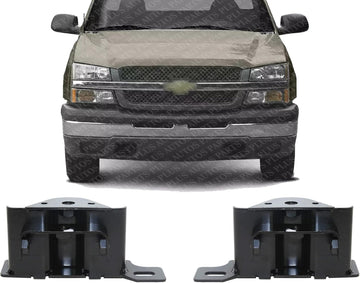 Set of 2 Front Bumper Bracket Left Driver & Right Passenger Side Direct Replacement Compatible With 2003-2006 Chevrolet Silverado GM1066147 GM1067147 12335636 12335637
