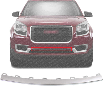 Front Bumper Molding Chrome Plastic Direct Replacement Compatible With 2013-2016 GMC Acadia / 2017 Limited GM1044118 20982402