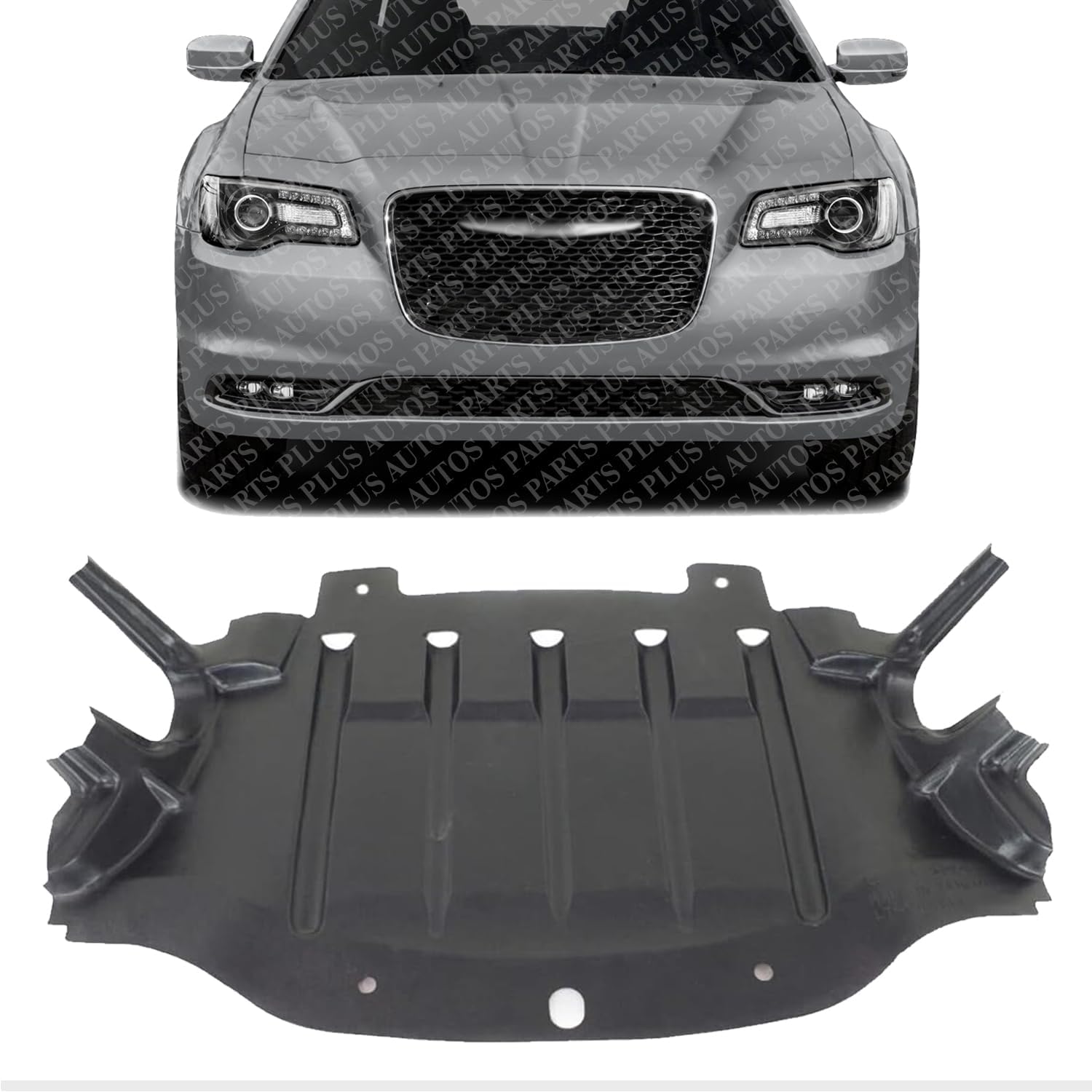AUTOS PARTS PLUS Front Center Engine Splash Shield Undercover Direct Replacement Compatible with 2011-2014 Chrysler 300 CH1228119 68083326AC