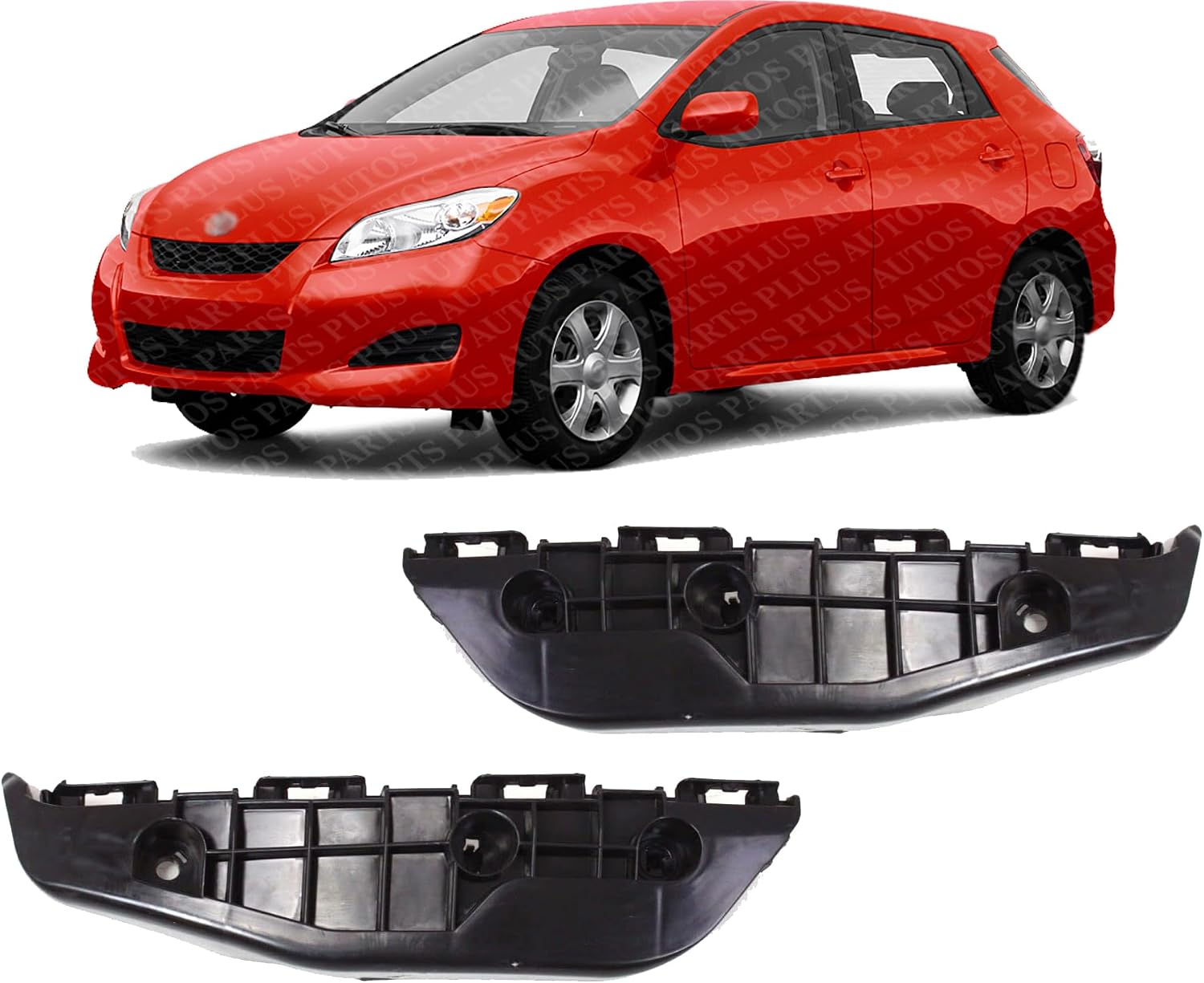 Set Of 2 Front Bumper Support Bracket Plastic Left Driver & Right Passenger Side Direct Replacement Compatible With 2009-2014 Toyota Matrix TO1043111 TO1042111 5211502120 5211602120
