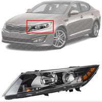 Front Head Light Assembly Left Driver Side Direct Replacement Compatible With 2011-2013 Kia Optima KI2502155 921012T121