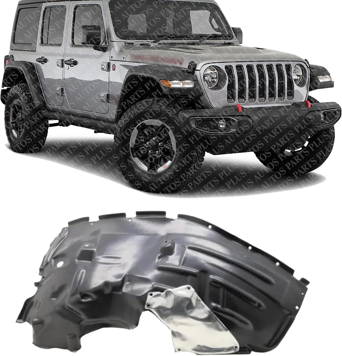 Front Fender Liner Right Passenger Side Direct Replacement Compatible With 2018-2024 Jeep Wrangler CH1249199 68299170AB