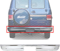 Step Bumper Face Bar Only With Pad Provision Without Mounting Bracket Chrome Direct Replacement Compatible With 1978-1996 GMC G-Series Van GM1102124 15975716