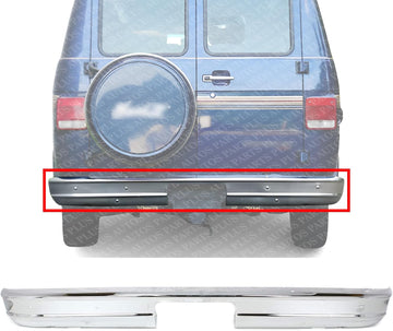 Step Bumper Face Bar Only With Pad Provision Without Mounting Bracket Chrome Direct Replacement Compatible With 1978-1996 GMC G-Series Van GM1102124 15975716