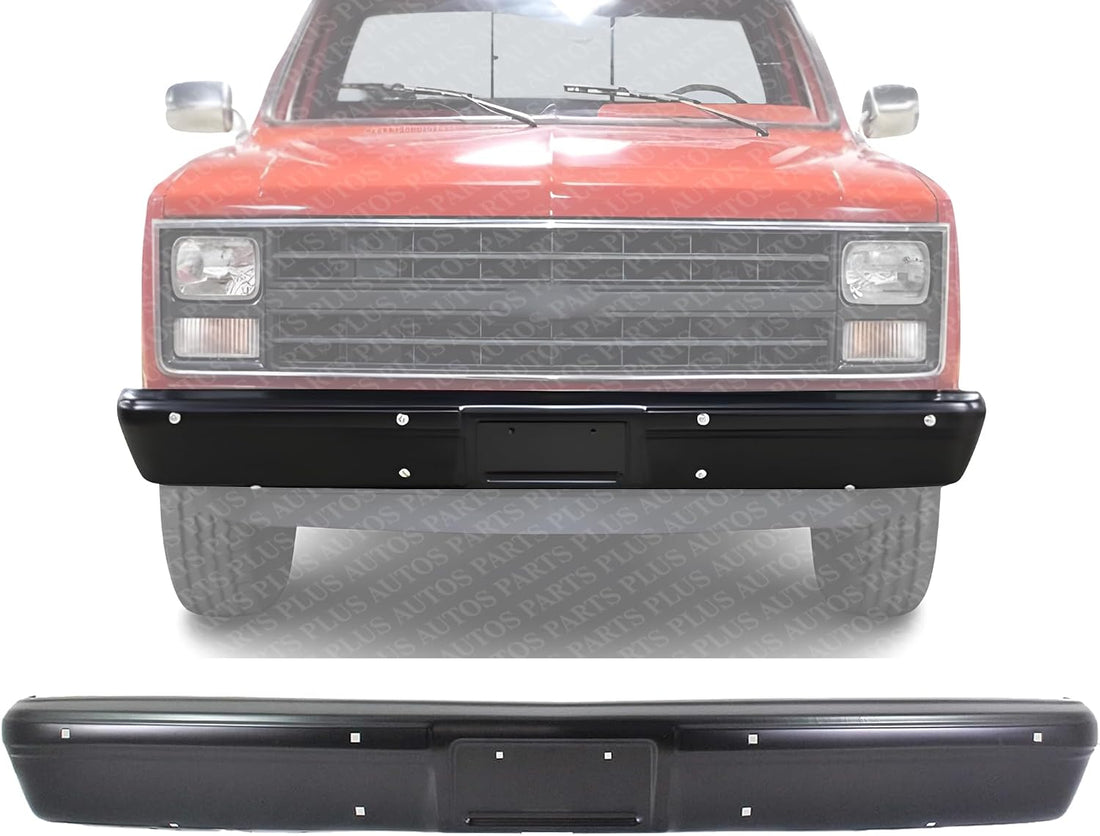 Front Bumper Primed Steel Without Impact Strip Holes Direct Replacement Compatible With 1983-1991 Chevrolet C/K Series Full Size Pickup/Suburban GM1002377 14023494