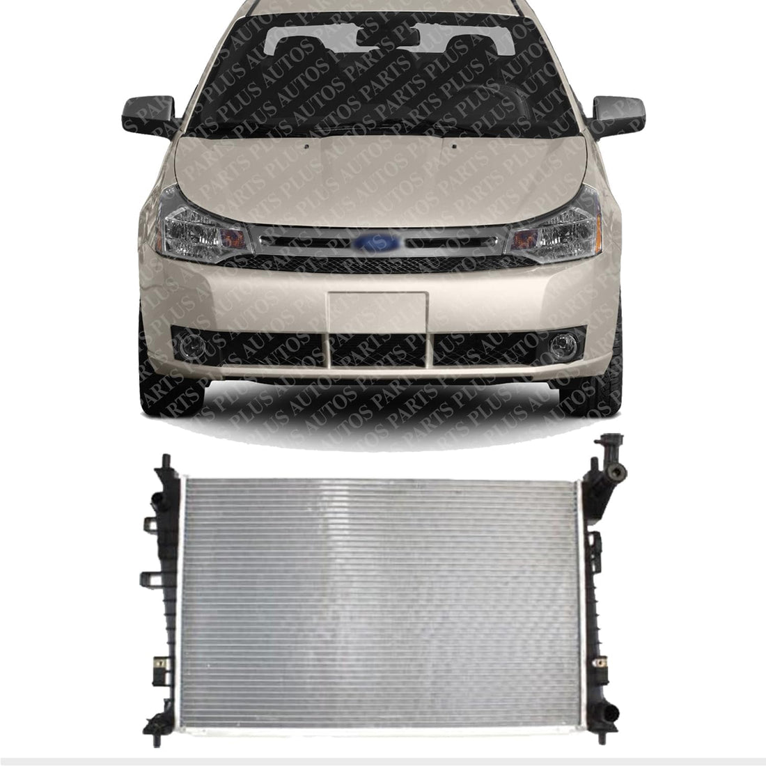 Front Radiator Aluminum Core Direct Replacement Compatible With 2008-2011 Ford Focus FO3010286 8S4Z8005A