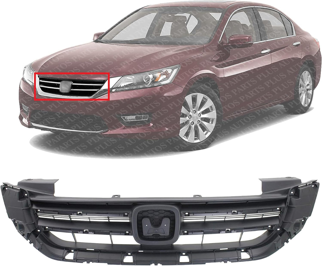 Front Grille Textured Shell And Insert Plastic Direct Replacement Compatible With 2013-2015 Honda Accord HO1200214 71121T2FA01