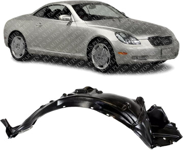 Front Fender Liner Right Passenger Side Direct Replacement Compatible With 2002-2005 Lexus SC430 LX1249103 5380524010