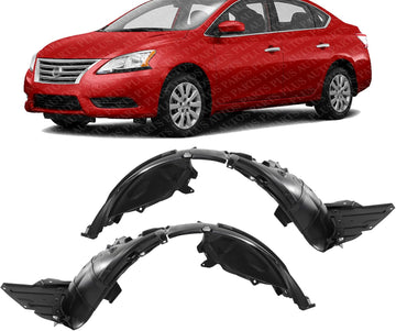 Set Of 2 Front Fender Liner Right Passenger & Left Driver Side Direct Replacement Compatible With 2013-2019 Nissan Sentra NI1249133 NI1248133 638413SH0A 638403SH0A