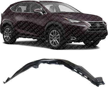 Front Section Fender Liner Rear Section Right Passenger Side Direct Replacement Compatible with 2015-2017 Lexus NX200t / NX300h LX1249134 5387578010