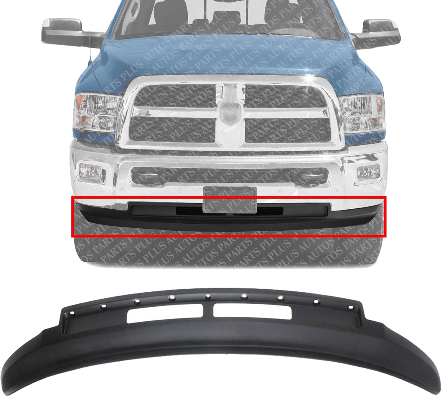 Front Lower Valance Air Dam Textured Direct Replacement Compatible With 2013-2018 Ram 2500 3500 CH1090149 68196533AA