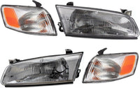 Front Head Lights + Corner Lamps Plastic Left Driver & Right Passenger Side Direct Replacement Compatible With 1997-1999 Toyota Camry TO2502117 TO2503117 TO2531126 TO2530126