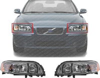 Set Of 2 Front Headlight Assembly Left Driver & Right passenger Side Direct Replacement Compatible With 2005-2009 Volvo S60 VO2502120 VO2503120 312768088 312768070