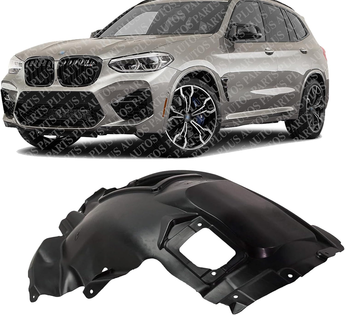 Front Fender Liner Middle Section Left Driver Side Direct Replacement Compatible With 2018-2023 BMW X3 / 2019-2024 X4 BM1248159 51717445681