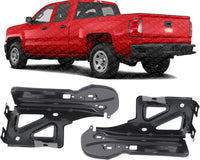 Set Of 2 Rear Bumper Impact Bar Bracket Left Driver & Right Passenger Side Direct Replacement Compatible With 2014-2019 Chevrolet Silverado/GMC Sierra 1500 GM1166127 GM1167127