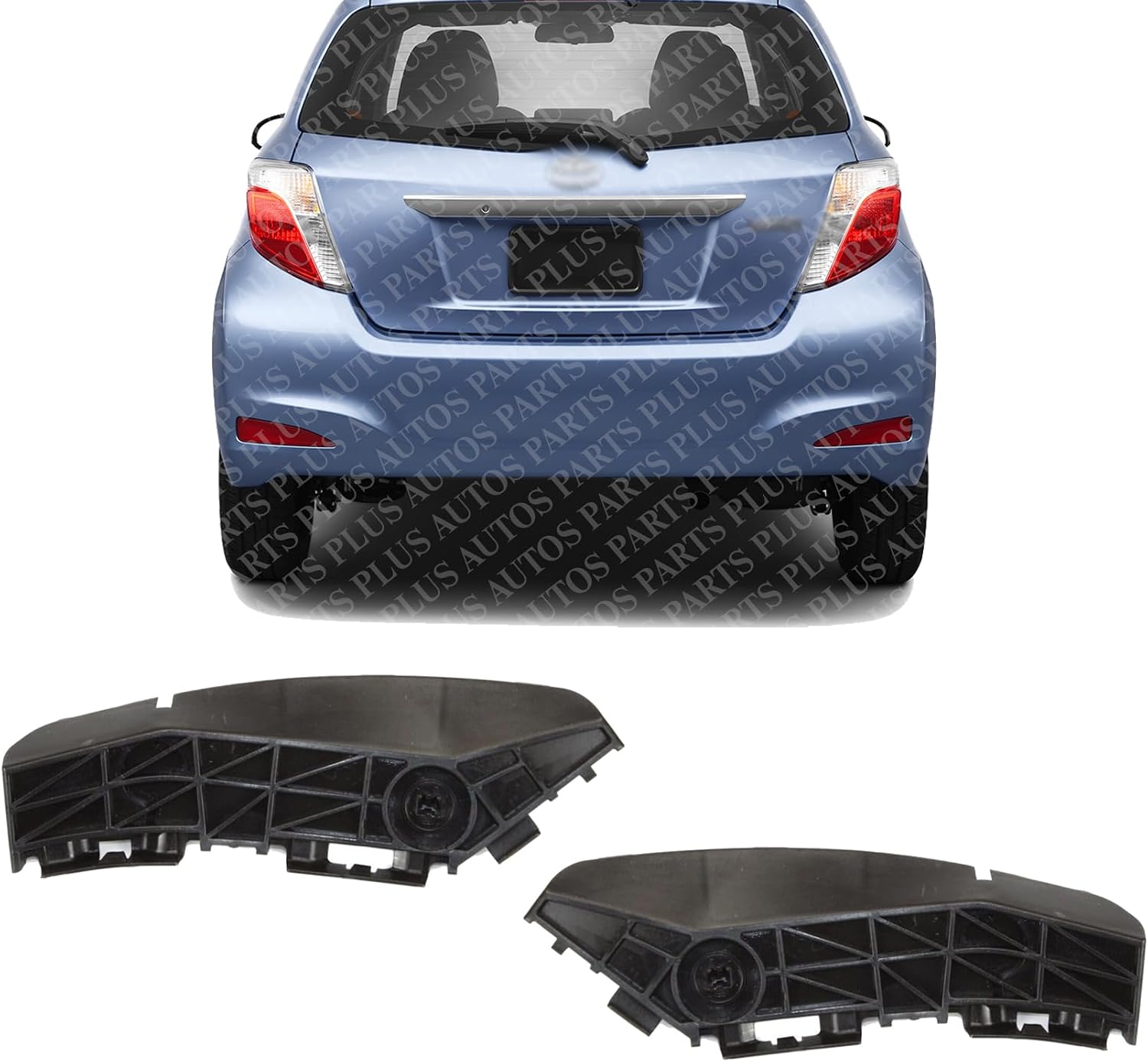 Set Of 2 Rear Bumper Retainer Bracket Left Driver & Right Passenger Side Direct Replacement Compatible With 2007-2012 Toyota Yaris TO1132108 TO1133108 5215552091 5215652091