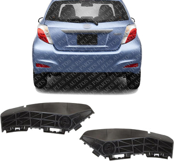 Set Of 2 Rear Bumper Retainer Bracket Left Driver & Right Passenger Side Direct Replacement Compatible With 2007-2012 Toyota Yaris TO1132108 TO1133108 5215552091 5215652091