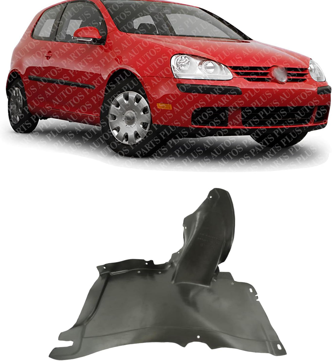Front Section Fender Liner Right Passenger Side Direct Replacement Compatible With 2006-2009 Volkswagen Rabbit VW1251113 1K0805912C
