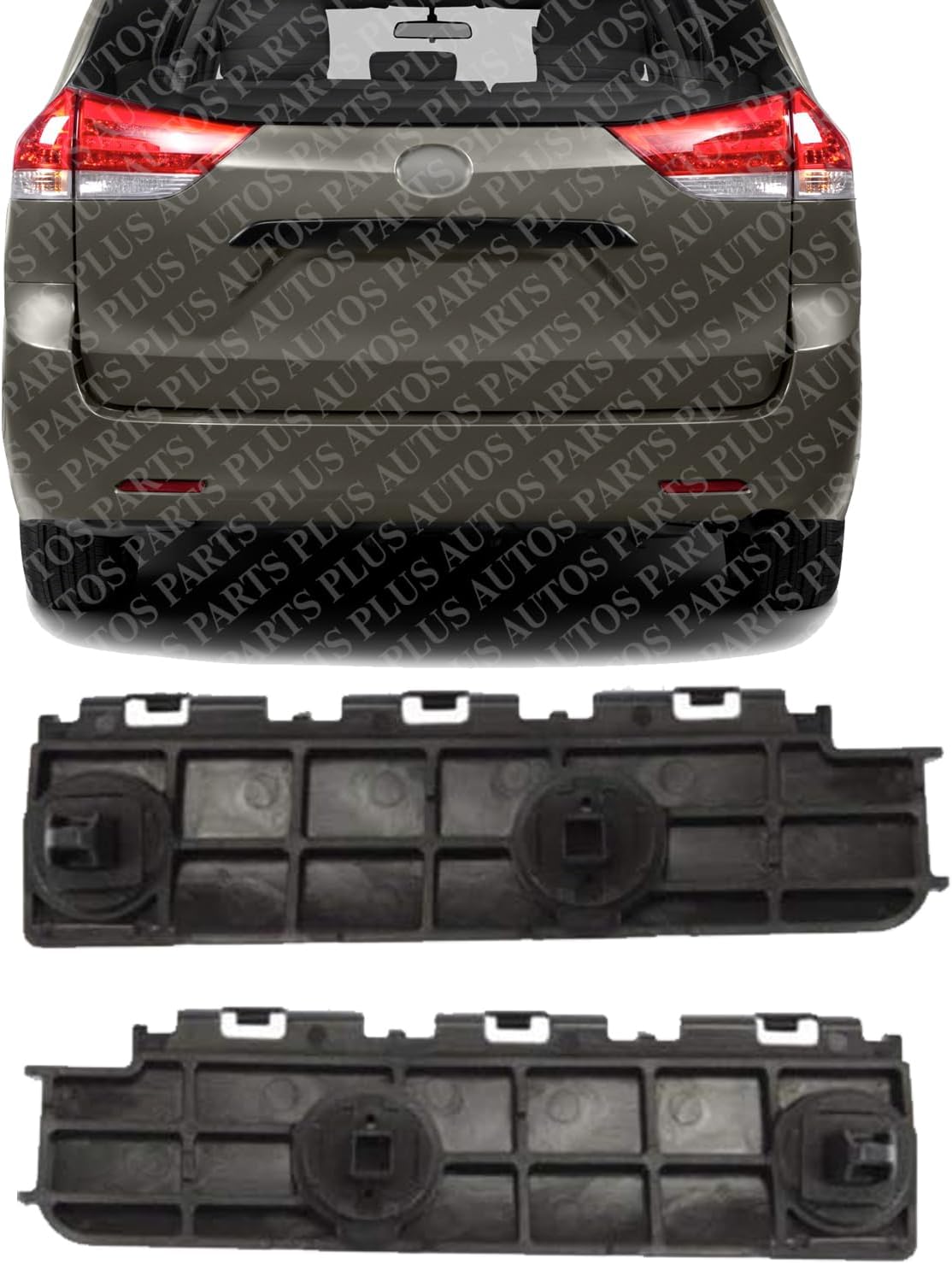 Set Of 2 Rear Bumper Reinforcement Left Driver & Right Passenger Side Direct Replacement Compatible With 2011-2020 Toyota Sienna TO1143110 TO1142110 5215708010 5215808010