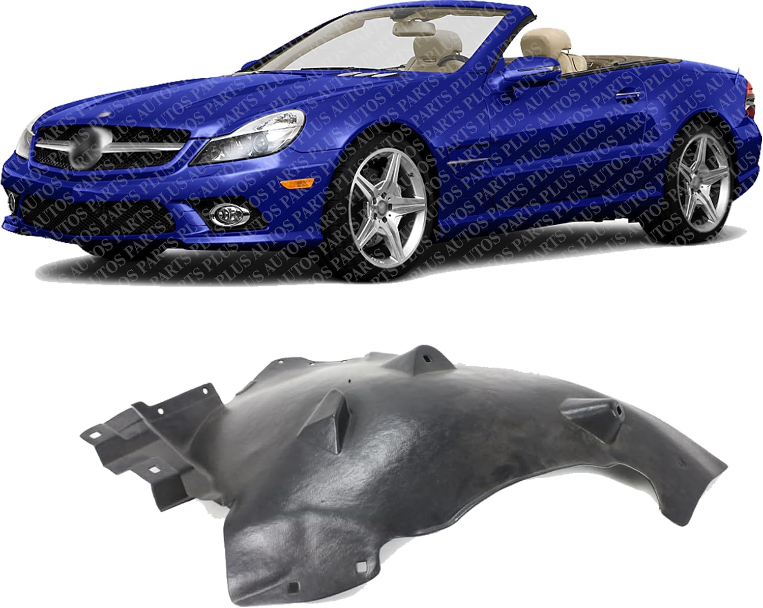 Front Fender Liner Rear Section Left Driver Side Direct Replacement Compatible With 2003-2012 Mercedes Benz SL-Class MB1248150 2306980530