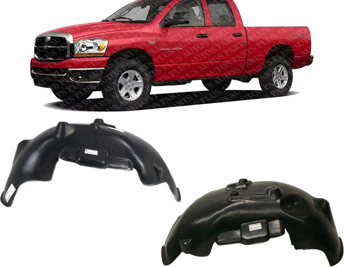 Set of 2 Front Fender Liner Left Driver & Right Passenger Side Direct Replacement Compatible With 2002-2009 Dodge Ram 1500 2500 3500 CH1248125 CH1249125 55275835AI 55275834AI
