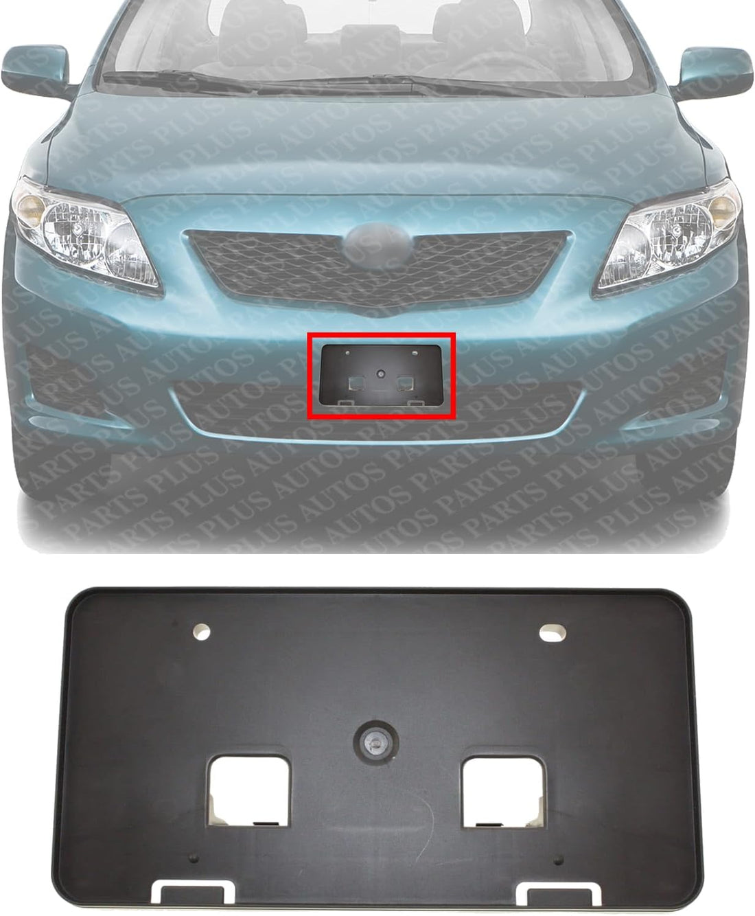 Front License Plate Bracket Direct Replacement Compatible with 2009-2010 Toyota Corolla TO1068105 5211402040