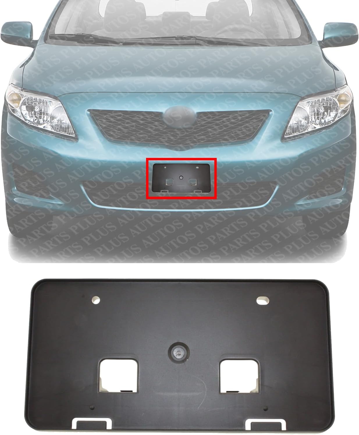 Front License Plate Bracket Direct Replacement Compatible with 2009-2010 Toyota Corolla TO1068105 5211402040