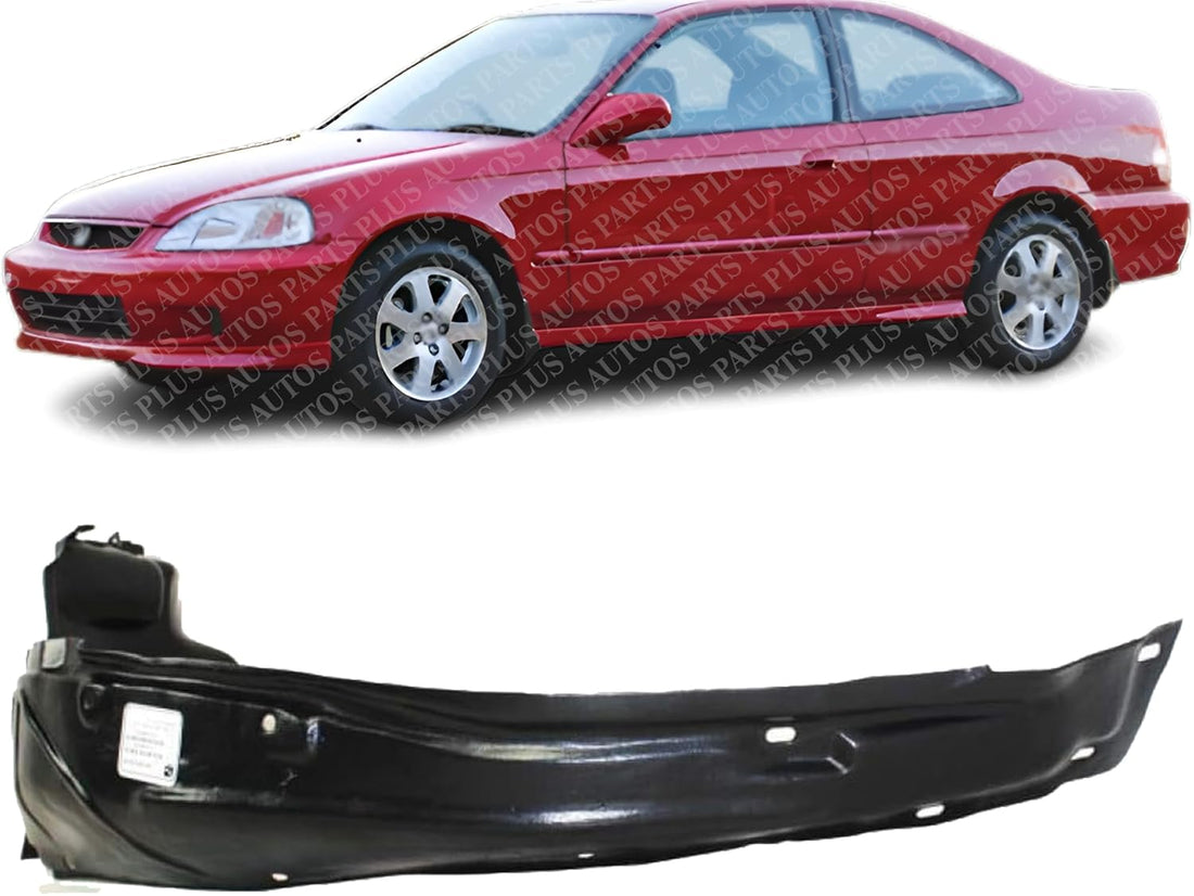 Front Fender Liner Left Driver Side Direct Replacement Compatible With 1996-2000 Honda Civic HO1248103 74151S04000