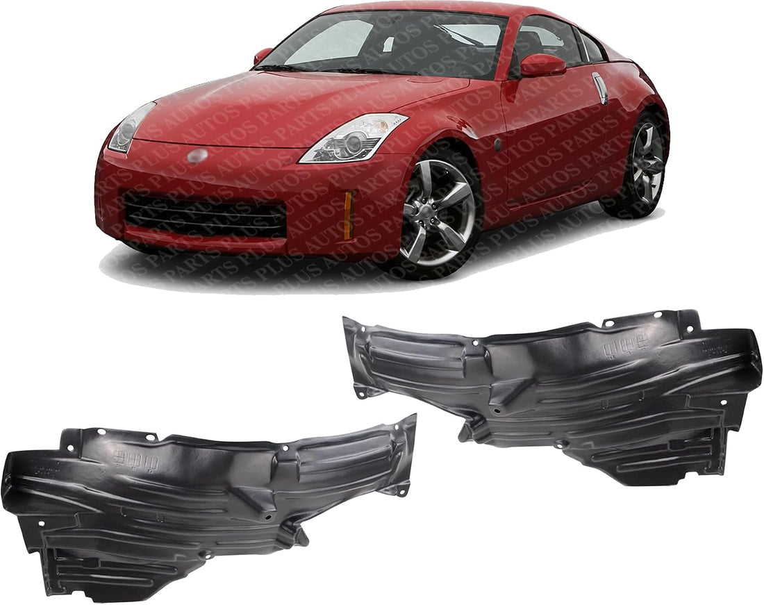 New Front Rear Section Fender Liners Right Passenger & Left Driver Side Direct Replacement for Nissan 350Z 2003-2009 63842CD000 63843CD000 NI1251131 NI1251138 NI1250131 NI1250138