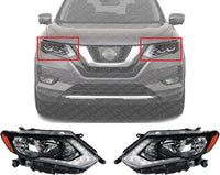 Set Of 2 Front Headlight Assembly Halogen Left Driver & Right Passenger Side Direct Replacement Compatible With 2017-2020 Nissan Rogue NI2502254 NI2503254 260606FL0A 260106FL0A
