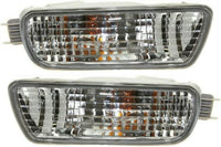 Front Headlights + Corner Lamps With Black Trim + Signal Lights Left Driver & Right Passenger Side Direct Replacement Compatible With 2001-2004 Toyota Tacoma TO2503136 TO2502136
