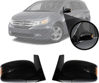 Set Of 2 Front Power Mirror Manual Folding Heated Textured Right Passenger & Left Driver Side Direct Replacement Compatible With 2011-2013 Honda Odyssey HO1320264 HO1321264