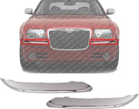 Front Bumper Molding Chrome Direct Replacement Compatible With 2005-2010 Chrysler 300 CH1058127 CH1059127 4805938AA 4805939AA