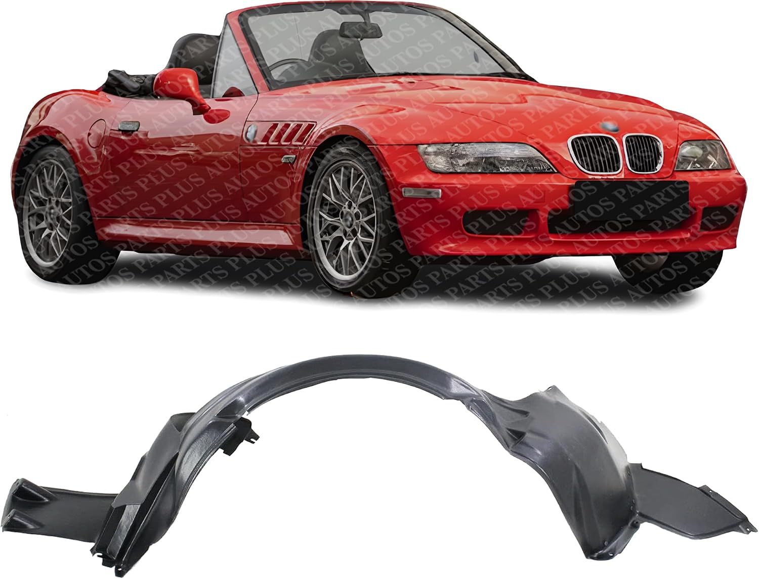 Front Fender Liner Plastic Right Passenger Side Direct Replacement Compatible With 1996-2002 BMW Z3 BM1249128 51718397686