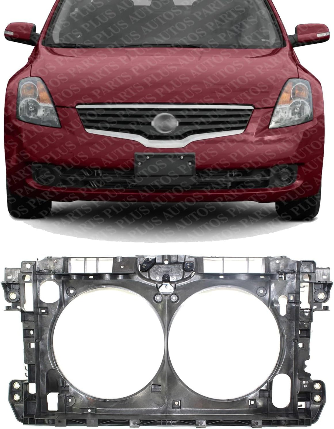 Front Radiator Support Assembly Plastic Direct Replacement Compatible With 2007-2008 Nissan Altima NI1225167 62500JA000