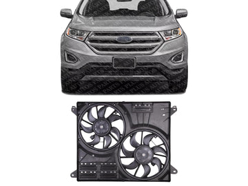 Front Dual Fan Assembly Plastic Direct Replacement Compatible with 2015-2023 Ford Edge / 2016-2018 Lincoln MKX FO3115212 F2GZ8C607E
