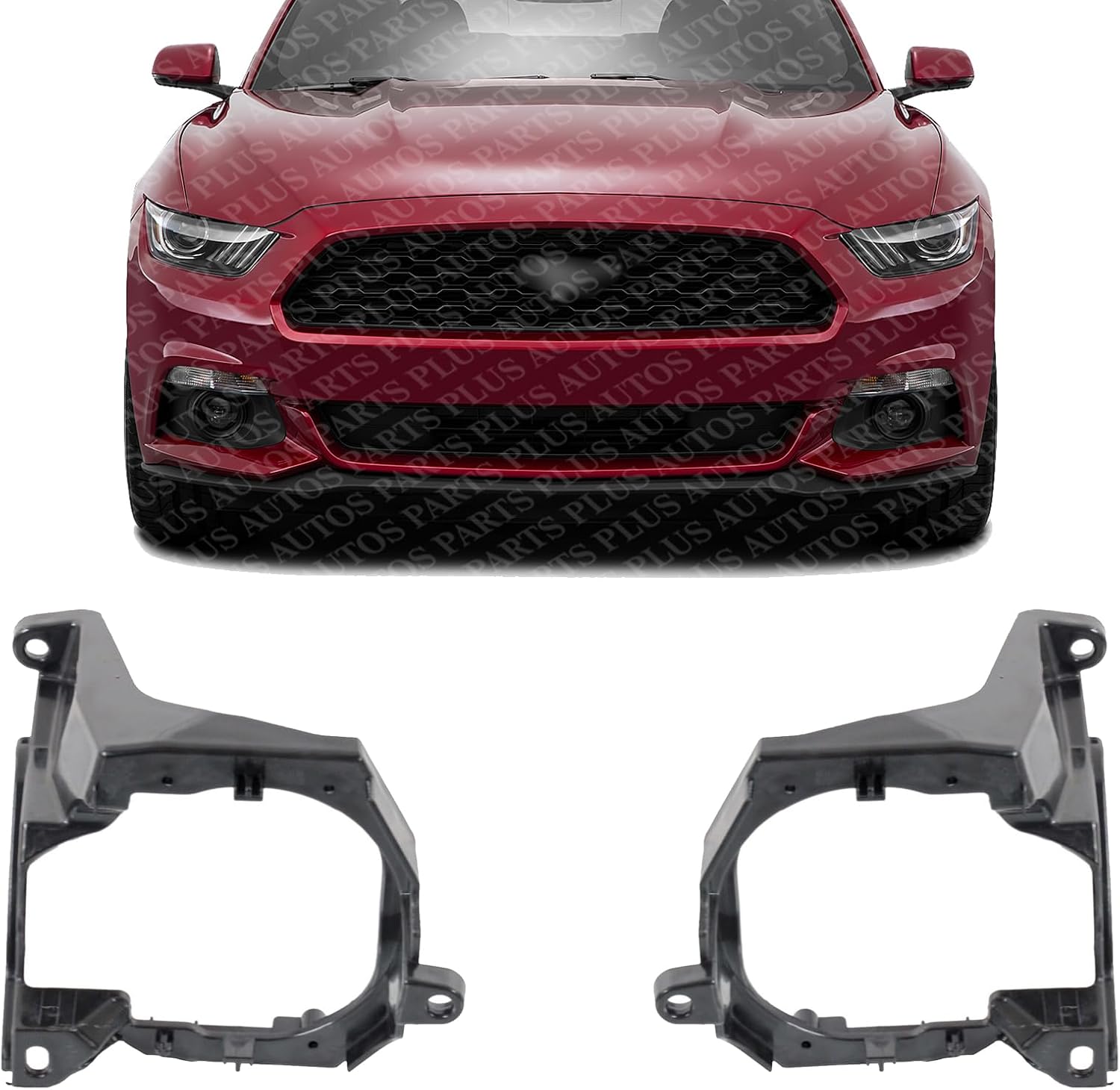 Set of 2 Front Fog Light Assembly Bracket Left Driver & Right Passenger Side Direct Replacement Compatible with 2015-2017 Ford Mustang FO2603107 FO2602107 FR3Z15266A FR3Z15266B