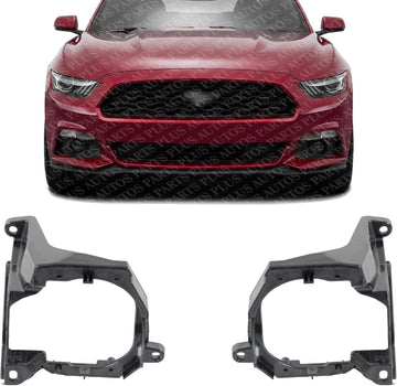 Set of 2 Front Fog Light Assembly Bracket Left Driver & Right Passenger Side Direct Replacement Compatible with 2015-2017 Ford Mustang FO2603107 FO2602107 FR3Z15266A FR3Z15266B