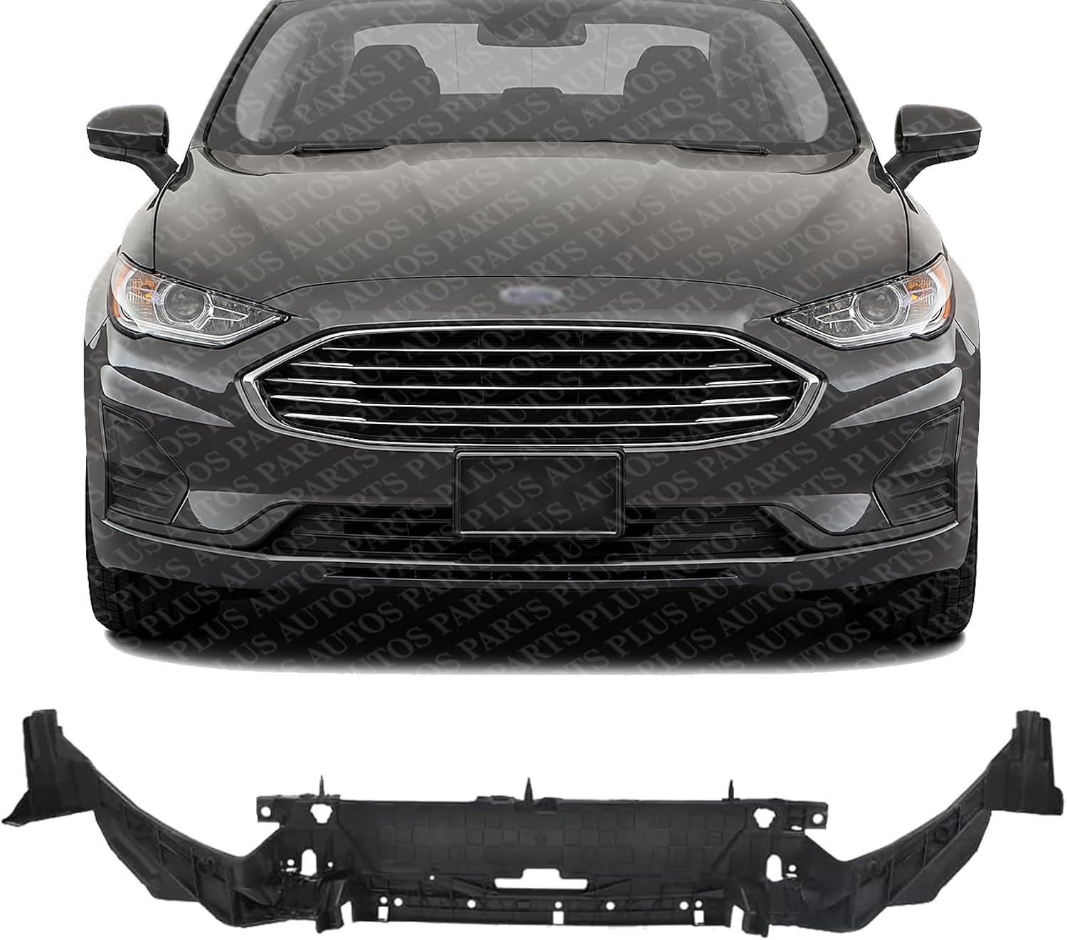 Front Radiator Support Panel Assembly Plastic With Steel Direct Replacement Compatible With 2017-2020 Ford Fusion / 2019-2020 Ford Police Responder Hybrid FO1225239 HS7Z16138A