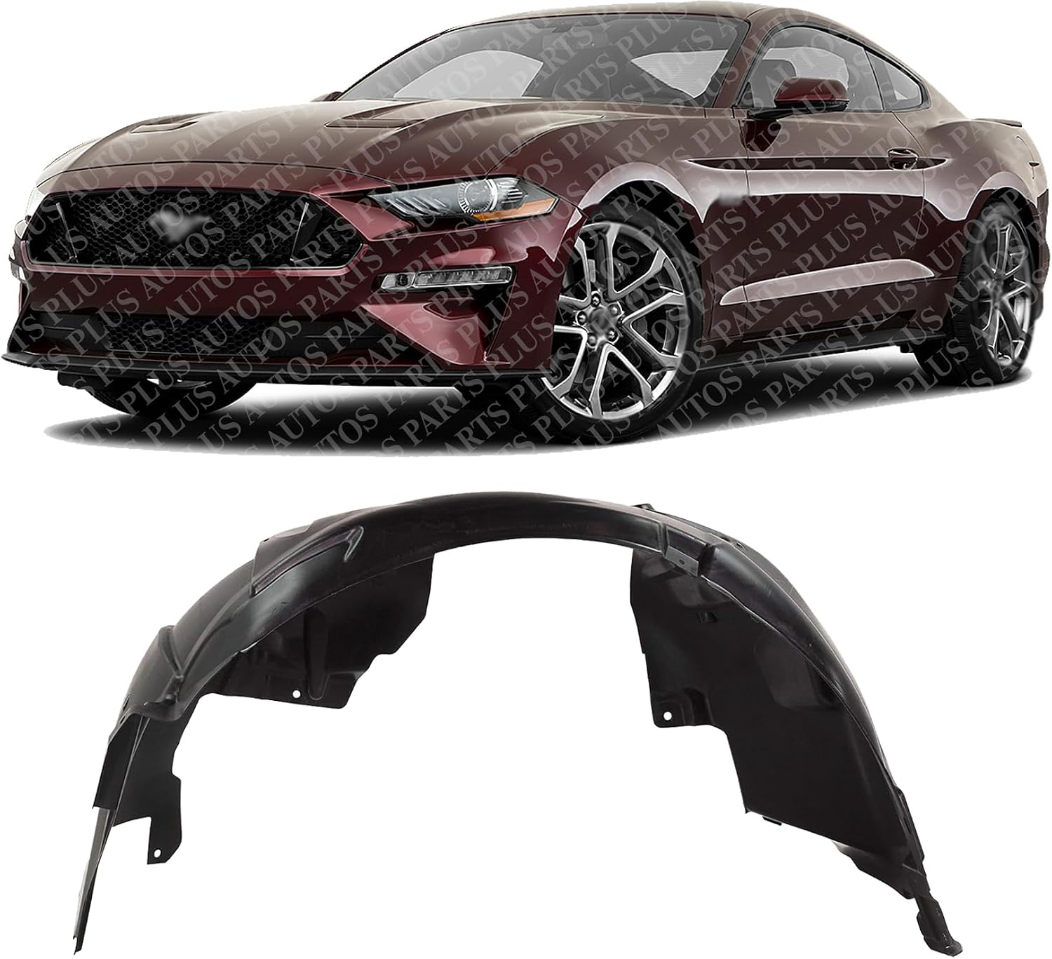Front Fender Liner Left Driver Side Direct Replacement Compatible With 2018-2022 Ford Mustang FO1248191 JR3Z16103C