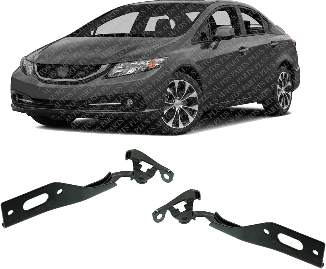 AUTOS PARTS PLUS Set Of 2 Front Hood Hinges Steel Left Driver & Right Passenger Side Direct Replacement Compatible With 2012-2015 Honda Civic HO1236127 HO1236128 60120TR0A00ZZ 60170TR0A00ZZ