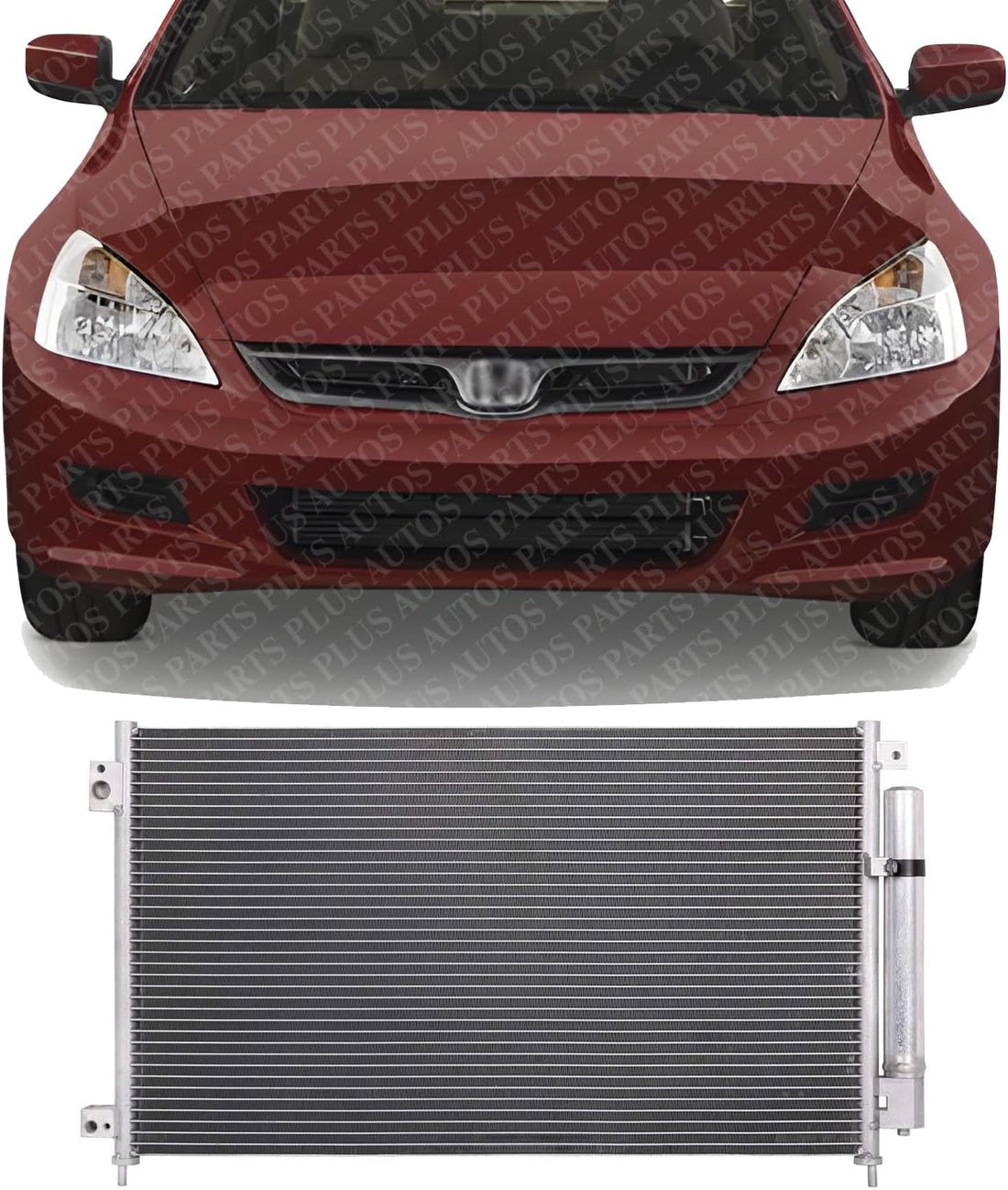 Front A/C Condenser Aluminum Core Direct Replacement Compatible With 2003-2007 Honda Accord HO3030131 80110SDAA02