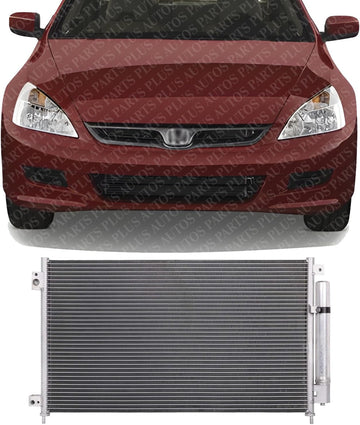 Front A/C Condenser Aluminum Core Direct Replacement Compatible With 2003-2007 Honda Accord HO3030131 80110SDAA02