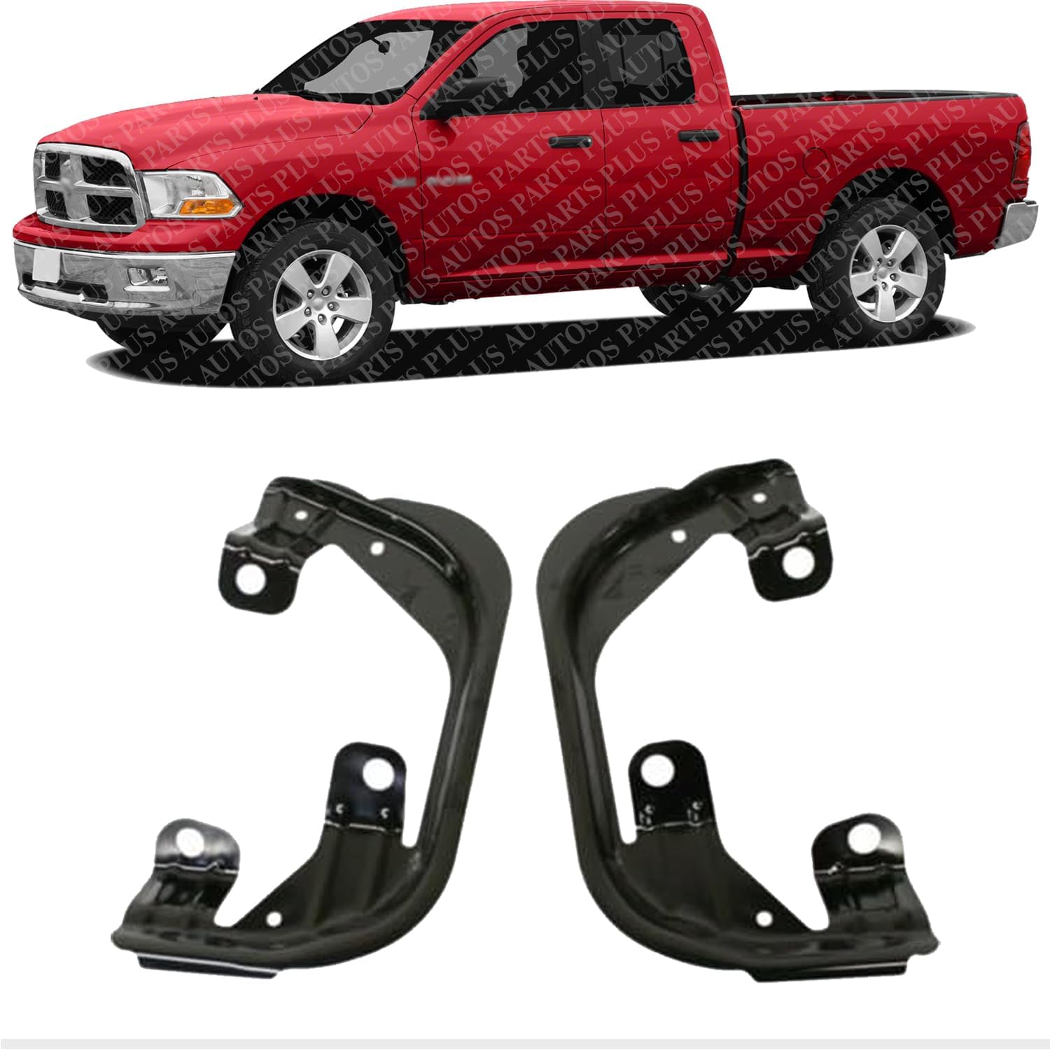Set Of 2 Front Fog Light Bracket Left Driver & Right passenger Side Direct Replacement Compatible With 2009-2012 Dodge Ram 1500/2010-2018 2500 3500 CH1061100 68054374AC